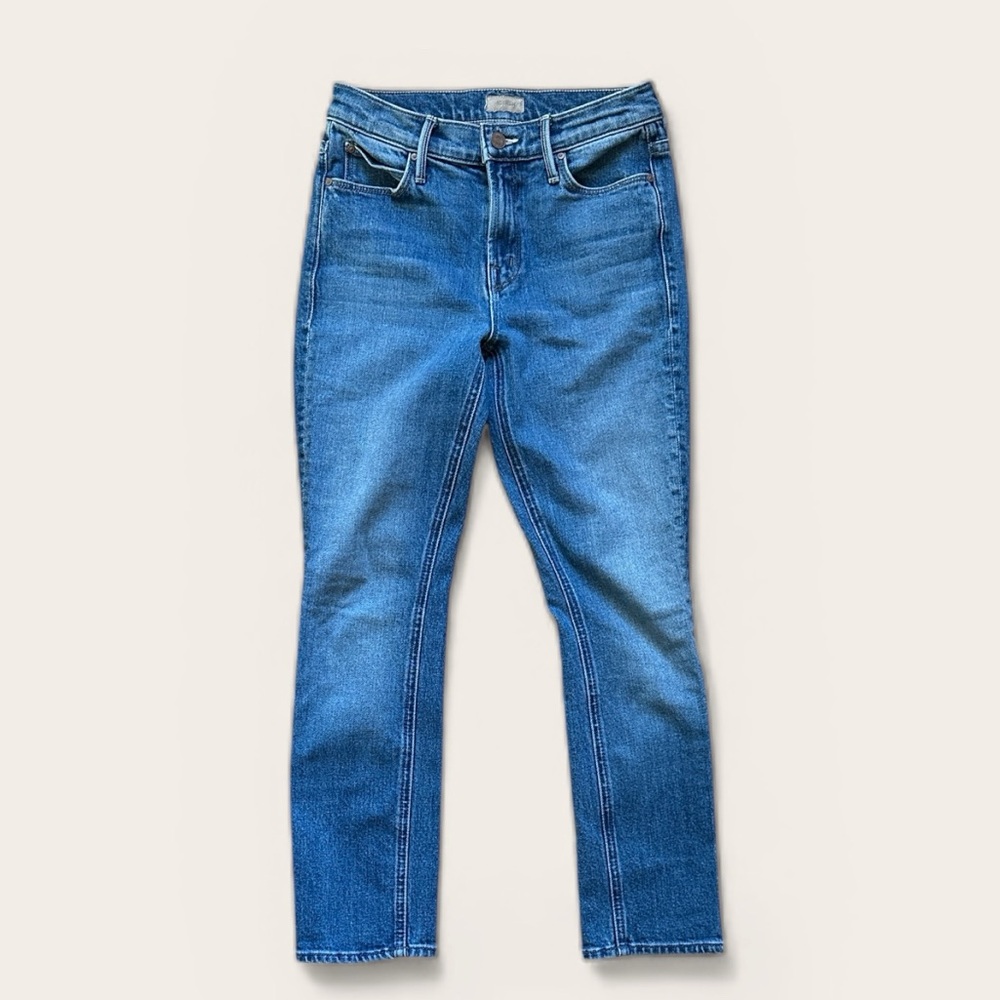 MOTHER Women's Straight Leg Blue Jeans